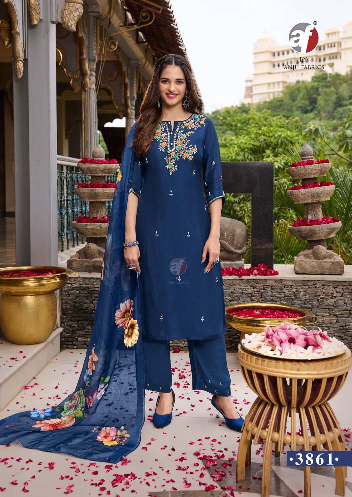 Ghunghat Vol 11 By Af Silk Handwork Designer Kurti With Pant Dupatta Wholesale Online

